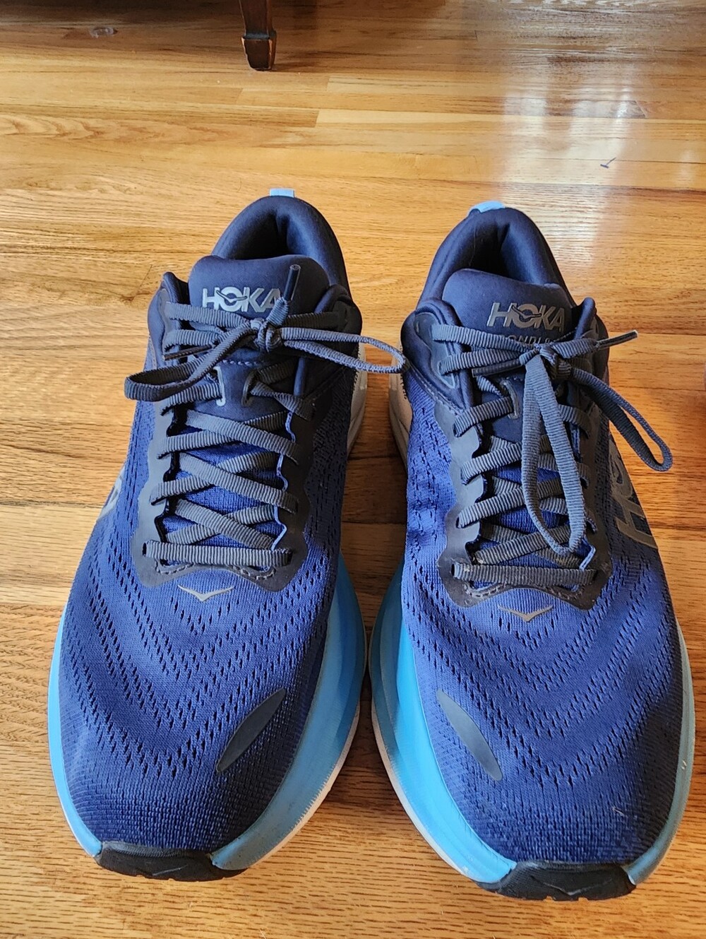 Hoka Mens Bondi 8 Blue Size 10D Outdoors Active Running Exercise
